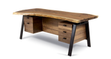 1124 Walnut Live Edge Floating Top Executive Desk 80" x 36"