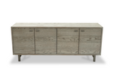1239 Whitewash Oak Solid Face Credenza 60" x 24" D