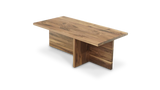 1213 Walnut Cross Base Coffee Table 48" x 24"
