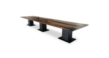 1188 Walnut Straight Edge Conference Table with Epoxy River 216" x 51"