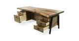 1123 Walnut Live Edge Floating Top Desk 80" x 36"
