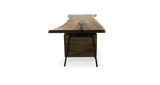 1123 Walnut Live Edge Floating Top Desk 80" x 36"