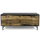 1102 Ebonized Maple Live Edge Solid Face Credenza 84" x 24"