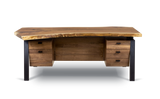 1124 Walnut Live Edge Floating Top Executive Desk 80" x 36"