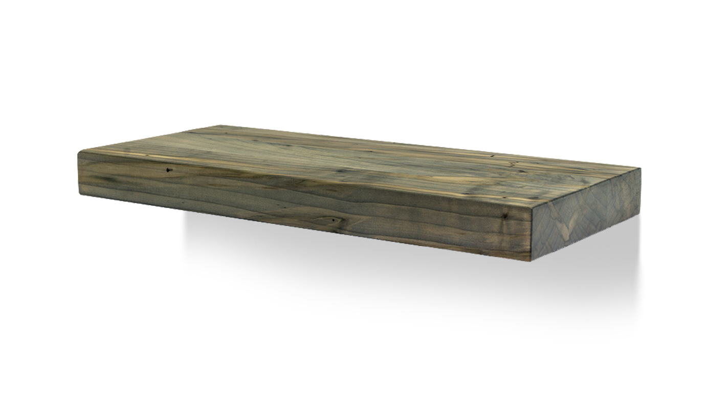 Ebonized Straight Edge Floating Shelf – Created Hardwood