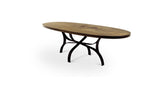1168 Stained Oak Straight Edge Oval Table 96" x 40"
