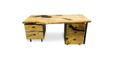 1120 Maple Live Edge Desk with Storage Pedestal 72" x 34"