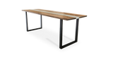 1058 Walnut Straight Edge Bar Table with Smoke Epoxy River 108" x 36"
