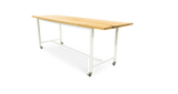 1057 Oak Straight Edge Bar Table 120" x 36"