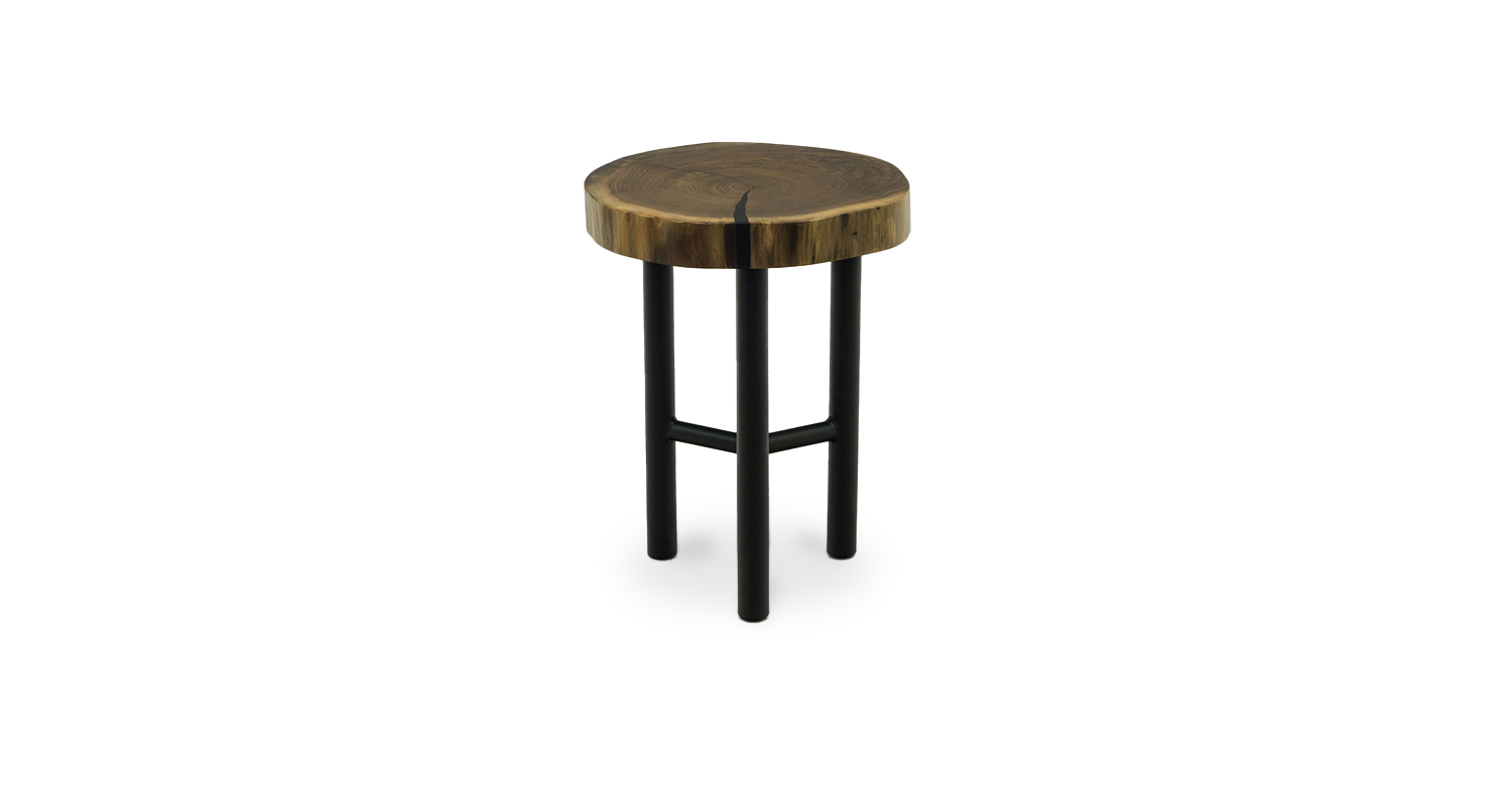 1092 Round Walnut Live Edge End Table 16" D – Created Hardwood