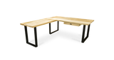 1115 Maple Straight Edge L-Desk 72" x 30", 42" x 24"