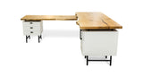 1114 Sycamore Live Edge L-Desk 72” x 28”, 57” x 20”