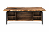 1124 Walnut Live Edge Floating Top Executive Desk 80" x 36"