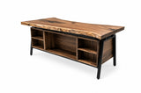 1124 Walnut Live Edge Floating Top Executive Desk 80" x 36"