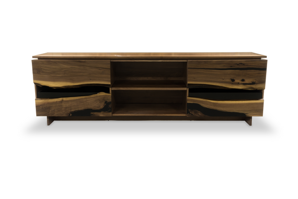 1238 Custom Walnut Credenza 114" x 24" D