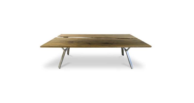 1184 Ebonized Sycamore Open River Table 96" x 45"