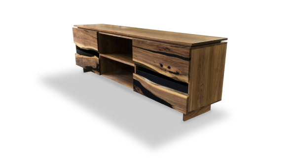 1238 Custom Walnut Credenza 114" x 24" D