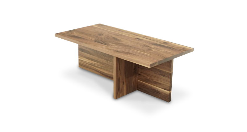 1213 Walnut Cross Base Coffee Table 48" x 24"