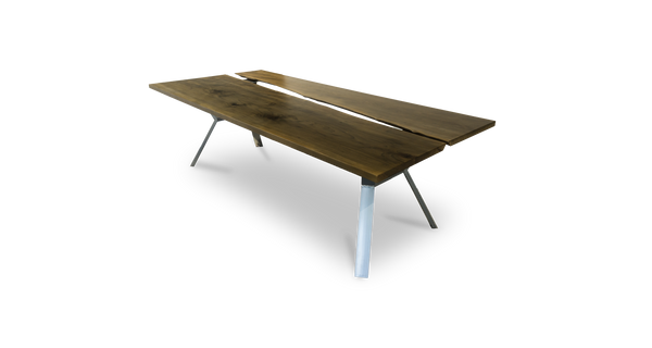 1184 Ebonized Sycamore Open River Table 96" x 45"