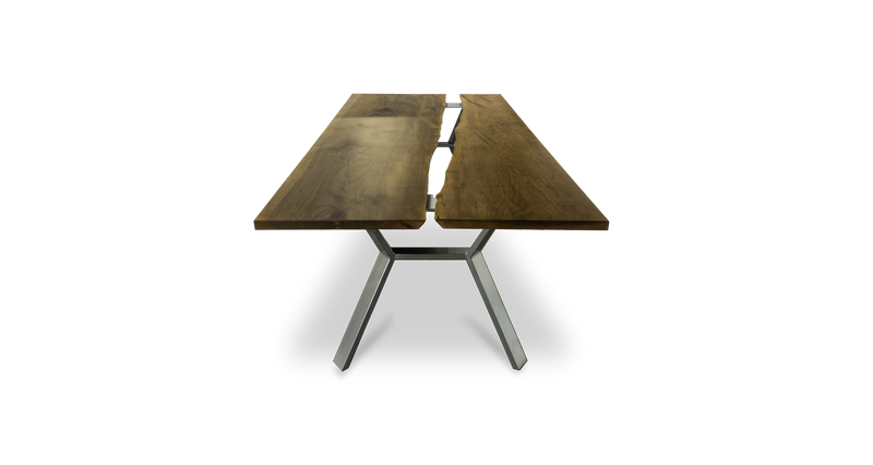 Ebonized Maple/Sycamore Open River Table 96" x 45"