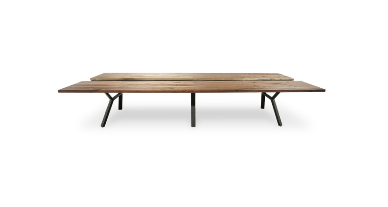 1209 Walnut Metal River Conference Table 156" x 54"