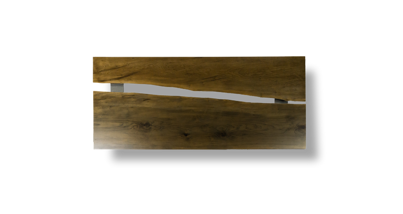 Ebonized Maple/Sycamore Open River Table 96" x 45"