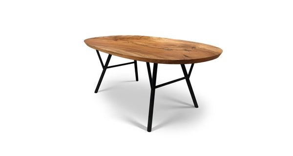 1139 Sycamore Inverted Edge Oval Dining Table 78” x 40”