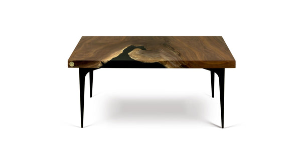 1086 Walnut Straight Edge Coffee Table 36" x 32"