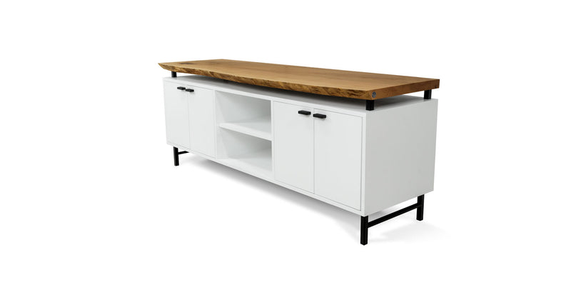 Custom Credenza with Floating Live Edge Top