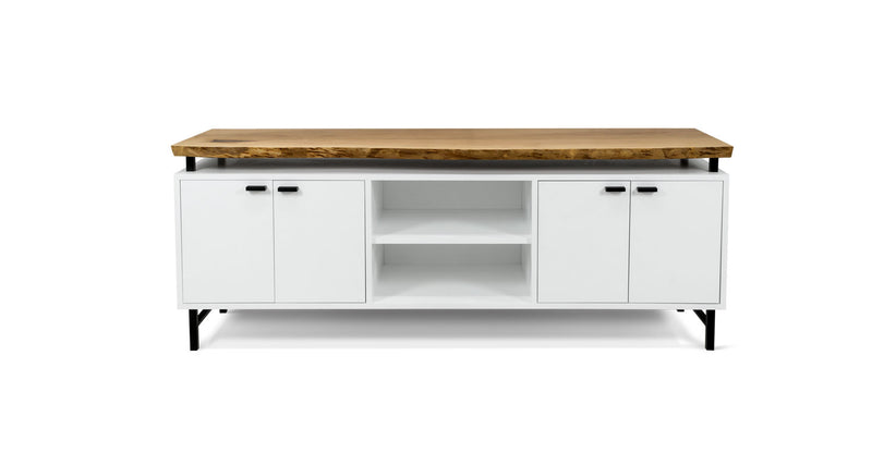 Custom Credenza with Floating Live Edge Top