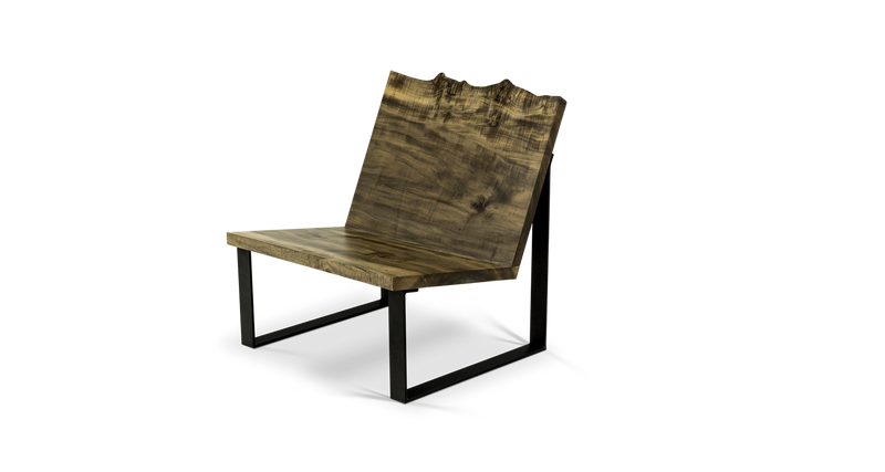 1178 Ebonized Maple Live Edge Lounge Chair