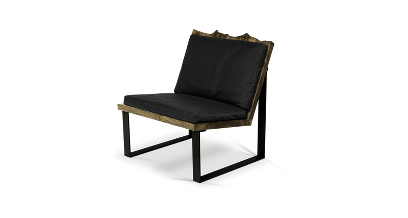 1178 Ebonized Maple Live Edge Lounge Chair