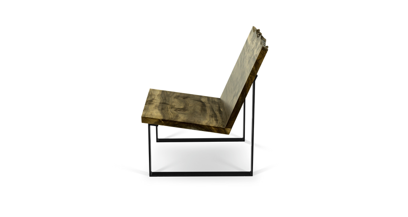 1178 Ebonized Maple Live Edge Lounge Chair
