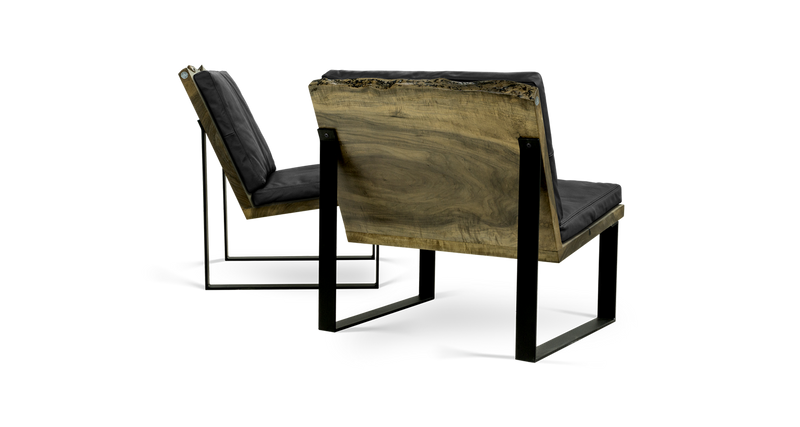 1178 Ebonized Maple Live Edge Lounge Chair