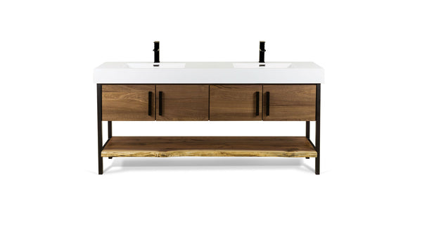 1097 Walnut Double Console Vanity 72" x 18"