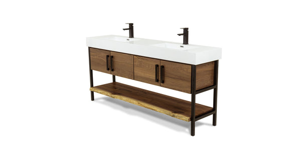 1097 Walnut Double Console Vanity 72" x 18"