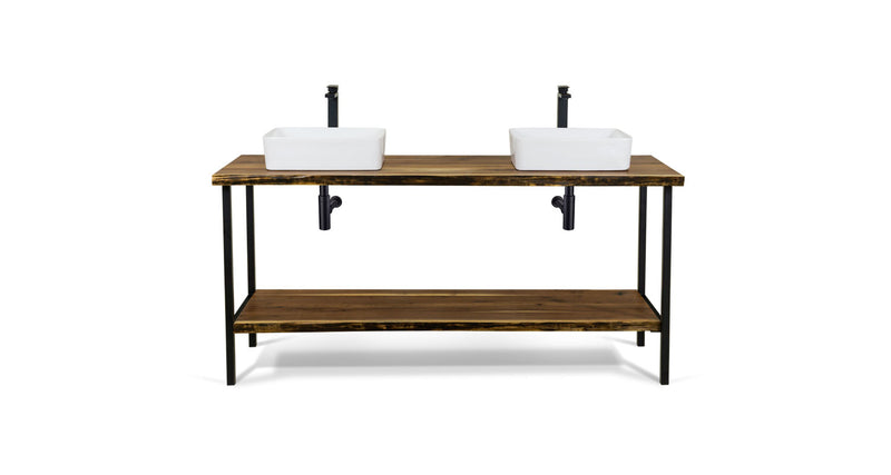 Live Edge Walnut Double Vessel Vanity