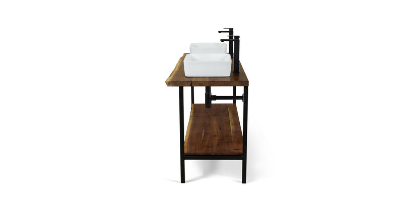 Live Edge Walnut Double Vessel Vanity