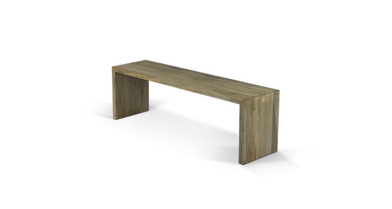 1131 Ebonized Maple Straight Edge Double Waterfall Bench 60" x 18"