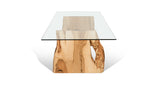 1071 Maple Live Edge Planar Base Glass Table 84" x 42"
