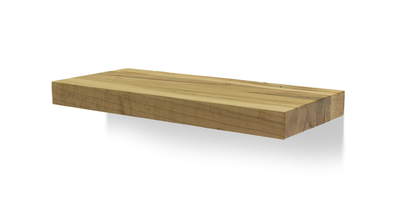 Square Beam Solid Wood Floating Shelf, Handmade in the USA