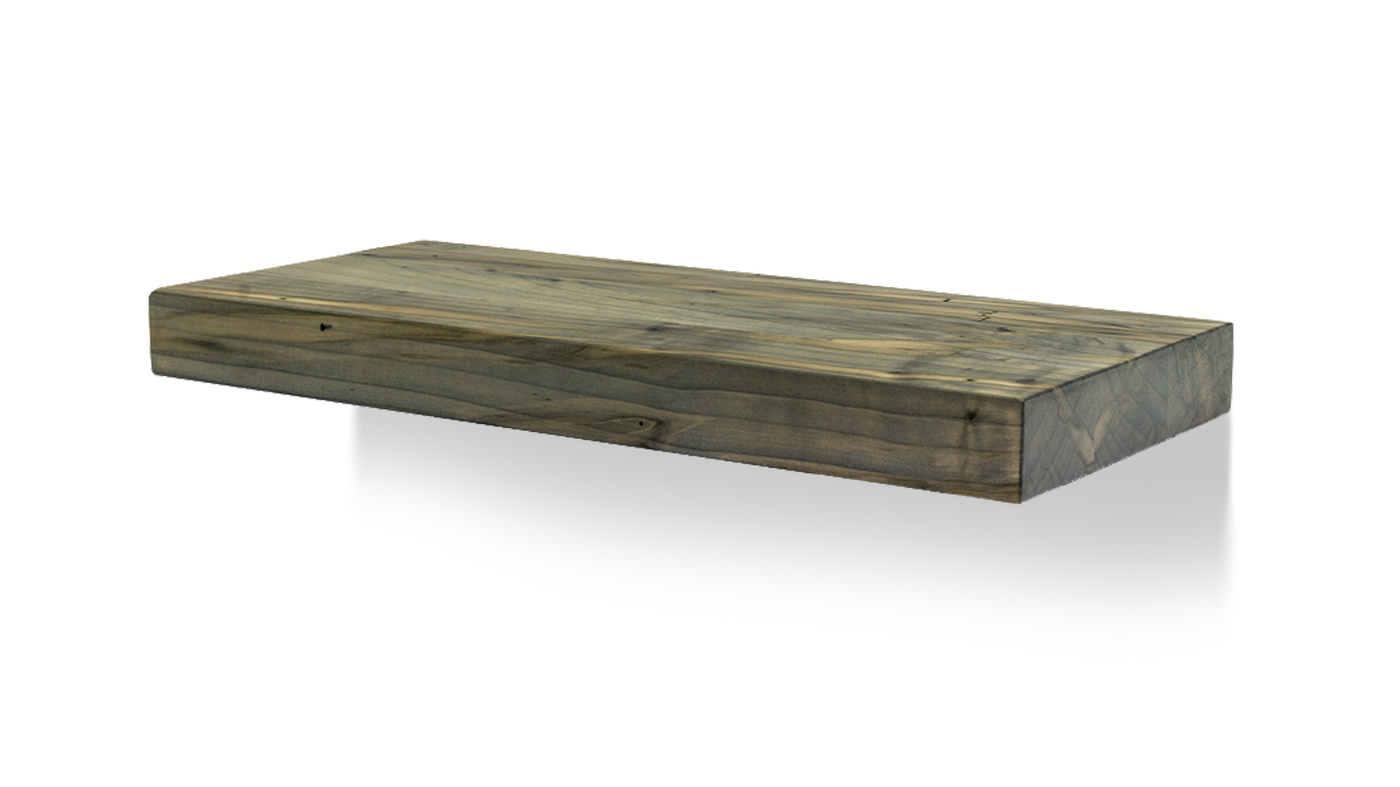 Ebonized Straight Edge Floating Shelf – Created Hardwood