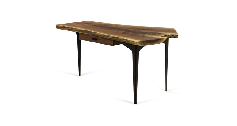 1122 Walnut Live Edge Desk with Pencil Drawer 66" x 30"