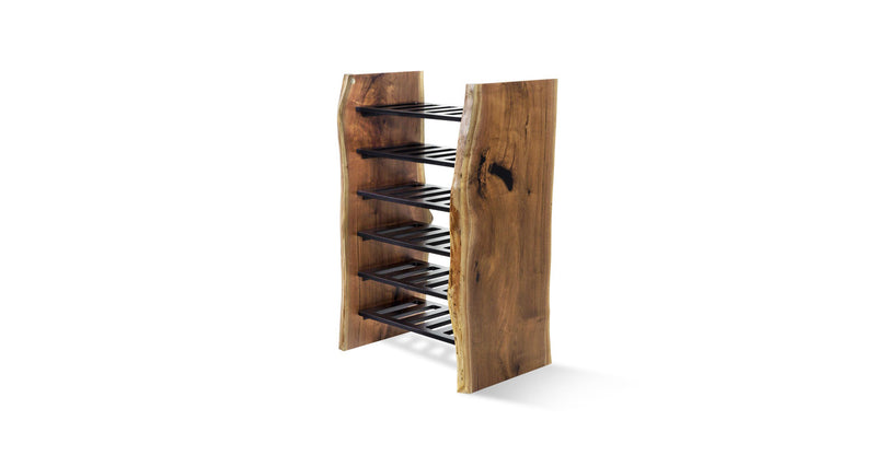 364 Silver Grade Live Edge Walnut 36-Bottle Wine Rack