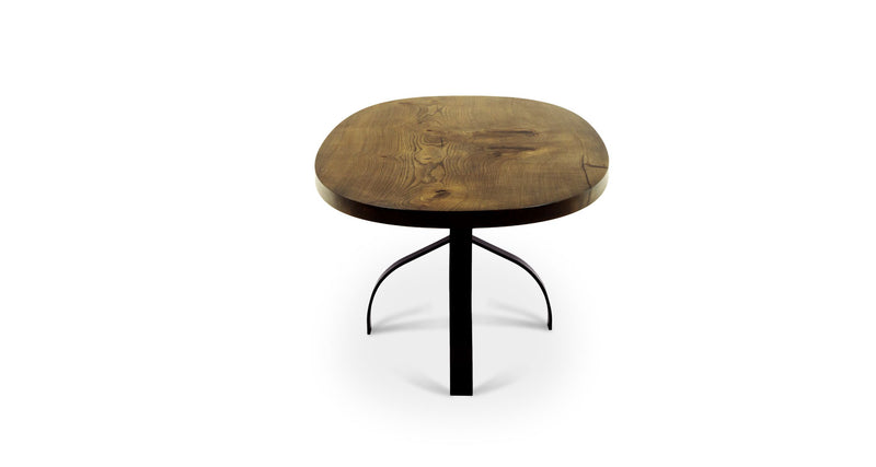 1168 Stained Oak Straight Edge Oval Table 96" x 40"