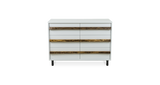 1172 White Dresser with Live Edge Walnut Pulls