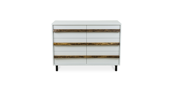 1172 White Dresser with Live Edge Walnut Pulls – Created Hardwood 1172 White Dresser with Live Edge Walnut Pulls – Created Hardwood