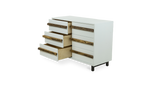 1172 White Dresser with Live Edge Walnut Pulls