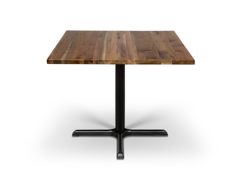 1004 Walnut Square Table with Cast Iron Base