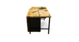 1120 Maple Live Edge Desk with Storage Pedestal 72" x 34"